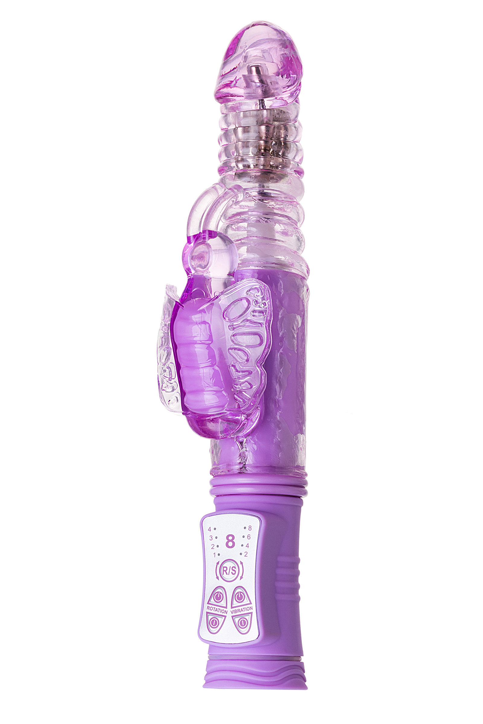 Вибратор с клиторальным стимулятором TOYFA A-Toys Serk High-Tech fantasy, TPE, фиолетовый, 24,5 см