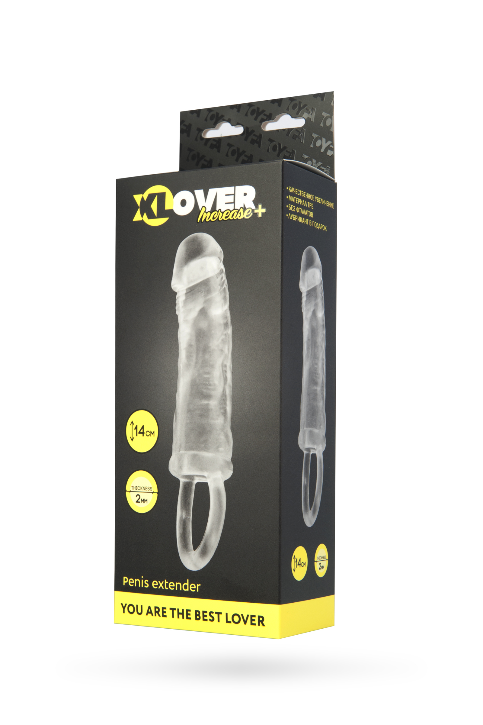 Насадка ToyFa XLover Increase+ для увеличения размера, с кольцом, TPE, прозрачная, 14 см